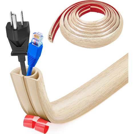 Goulotte flexible pour câbles petite, auto-adhésive, 5m x 2 cm, gaine flexible pour câbles, protection pour câbles, facile à couper, montage pour tous les câbles d'alimentation domestiques (1/5)
