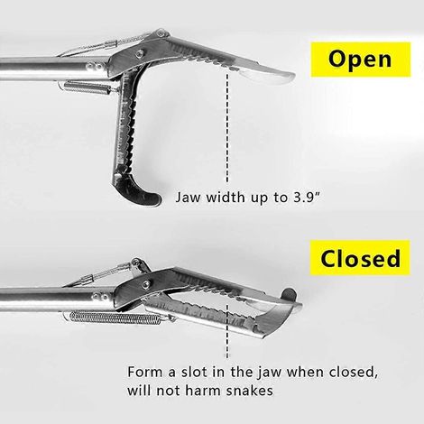 Pince à serpent en acier inoxydable, outil de préhension à mâchoires larges et pliable - M (1/4)