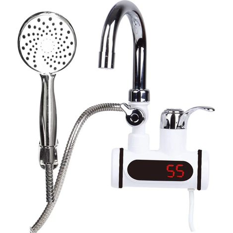 Affichage numérique robinet de chauffage électrique instantané sans réservoir ensemble de douche eau chaude froide robinet de chauffage de cuisine couleur ue: douche sous l'entrée
