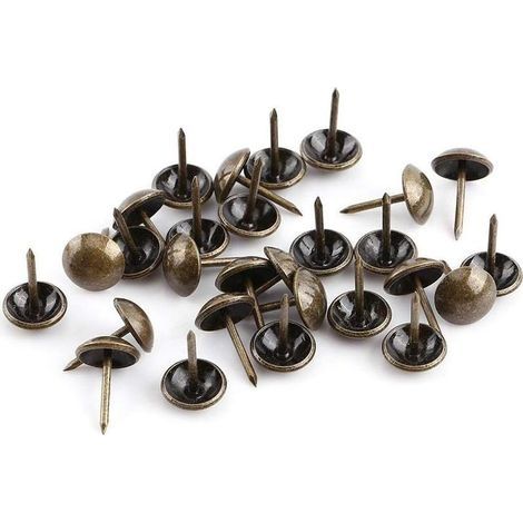 Clous d'ameublement 50 pièces, clous d'ameublement, clous décoratifs de meubles en bronze épingles à ongles, goujon à tête ronde, punaises pour canapé-lit ou autres meubles(11 × 17 mm) (1/5)