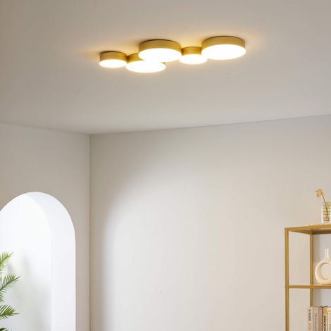 Moderne goldene Deckenlampe mit 5 LED Spots -Skavi