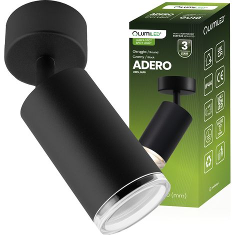 Wand- und Deckenleuchte LED-Spot GU10 IP44 ADERO Schwarz Lumiled