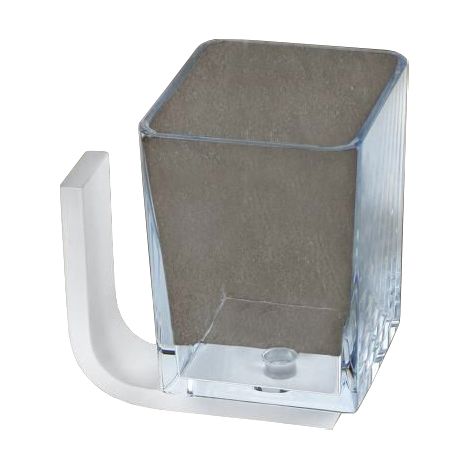 Verre polycarbonate MATERIA en aluminium brillant éloxé blanc - L10 x l8 x h11 cm - avec adhésif 3M - Koh-I-Noor (1/3)