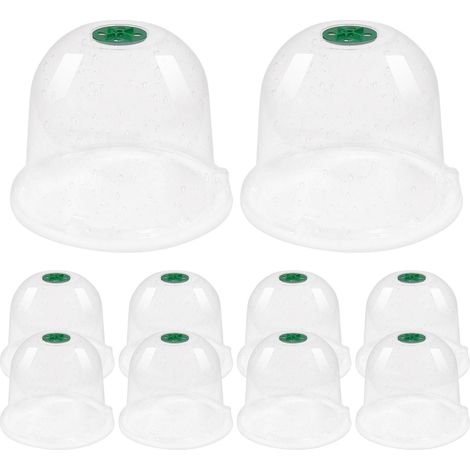 10 Cloche pour De Jardin, Couvercle De Cloche en Dôme Transparent Cloche Jardin Potager Cloche Salade Couvercle Respireur