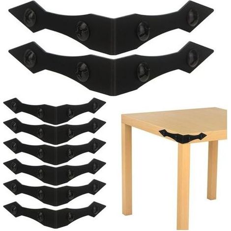 Lntyq Lot de 8 protections d'angle en métal vintage pour meubles, supports d'angle décoratifs noirs, supports d'angle de 9,9 cm, pour maison de ferme, porte de grange, armoire, cadre en bois, table (1/5)