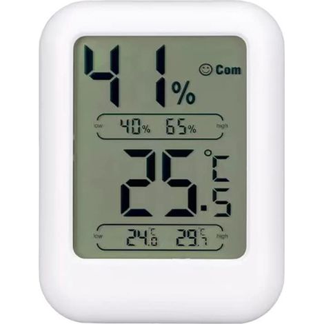 Sollbry Termómetro digital para interiores - Termómetro higrómetro digital - Termómetro higrómetro - Mini monitor de temperatura - Humedad - Con registro de temperatura y humedad máximas (1/5)