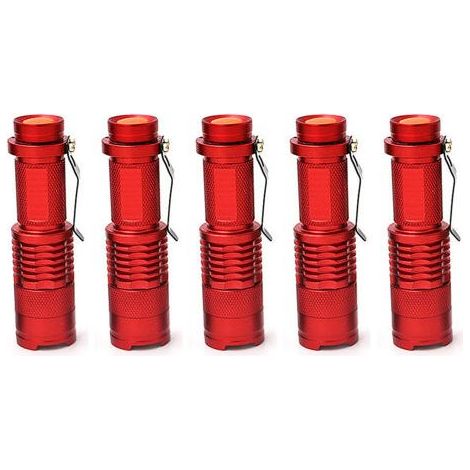 5 Mini lampe torche télescopique rechargeable, pour LED Rechargeable , rouge (1/5)