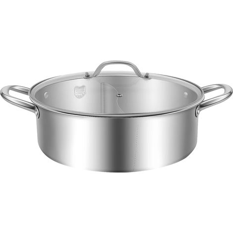 Fondue Chinoise, Design Divisé, Acier Inoxydable Durable, 32cm (1/2)