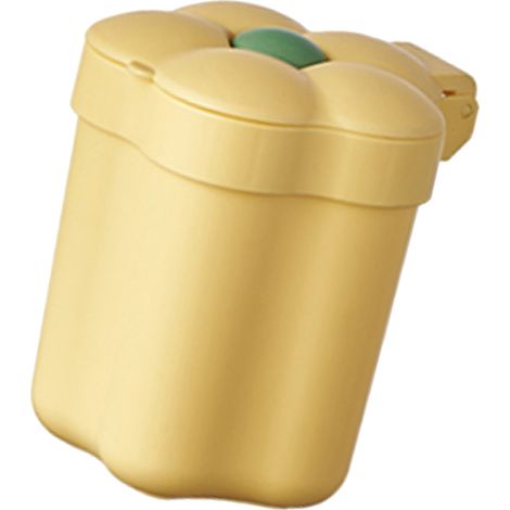 Poubelle de bureau avec couvercle en forme de fleur, petite poubelle à grande ouverture, panier à papier jaune