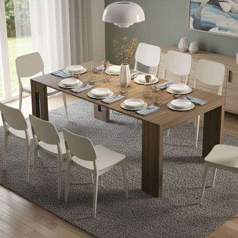 Consola Extensible Meconopsis, Extensible, Hecho en Italia, 90.00x186.00x78.00h cm Marrón Nogal (1/5)