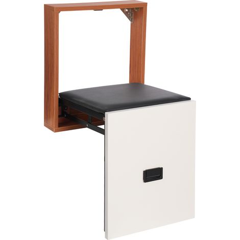 Chaise Pliante Murale Siège Pliable,Banc de Chaussures Mural Pliable Chaise de Douche de Salle de Bain Supporter Le Poids 150kg - Rangement sans Encombre,pour Salon,Couloir (Bois) (1/5)