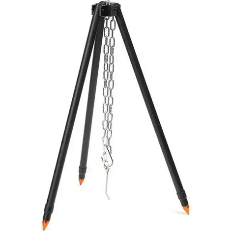Trépied de camping portable pour grand feu de camp, support triangulaire pour casseroles et marmites, chaîne de suspension, réchauds portables
