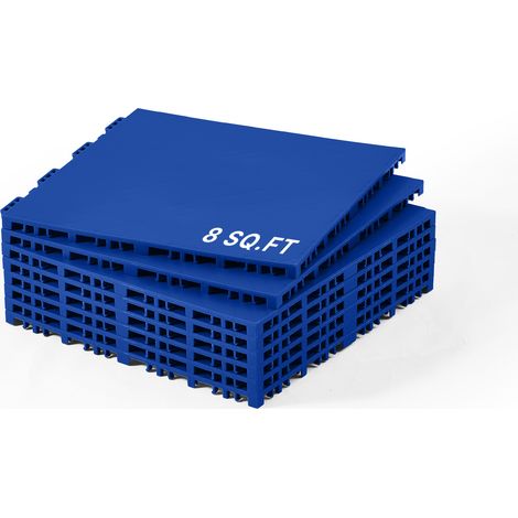 VEVOR Azulejos de Suelo para Hockey sobre Cesped Artificial, 8 Piezas, Superficie de Entrenamiento Versátil Entrelazada, Baldosas para Pista de Baile, (Azul, 8 Pies Cuadrados/Caja), 315 x 315 x 16 mm