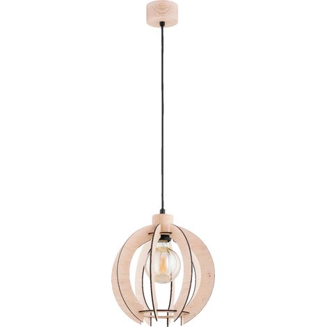 Suspension scandinave bois clair Ø27 E27 Alfa Iskra (1/3)