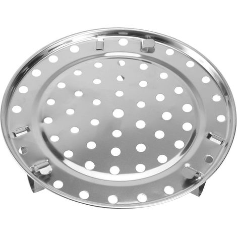Support vapeur rond à trois pieds en acier inoxydable de 20 cm de diamètre pour casseroles et poêles, idéal pour la cuisine à domicile.-Silver (1/3)