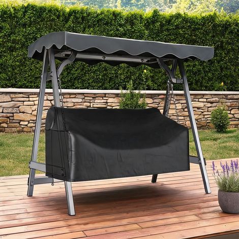 Hamac schwarz en oxford-Stoff 185 x 76 x 81 cm (1/5)