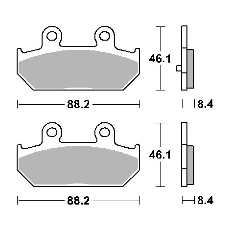 Pastillas de freno SBS KH412 Street Standard, cerámica negra. Compatibles con: Suzuki AN 400/650 Burgman '02-'23 (traseras).