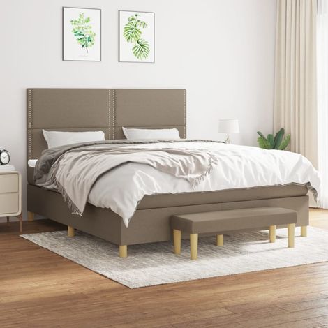 Boxspringbett mit Matratze Taupe 180x200 cm Stoff (1/5)