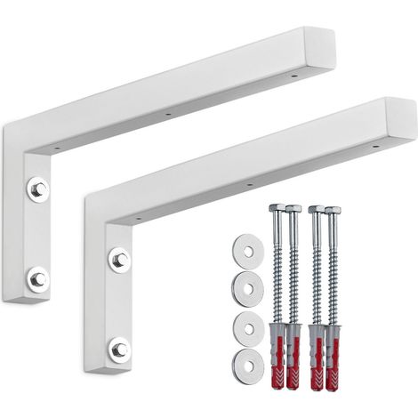 SOTECH Wandkonsole Regalkonsole Waschtischkonsole in L-Form 400 x 150 x 30 mm, weiß matt pulverbeschichtet, 2 Stück (1/5)