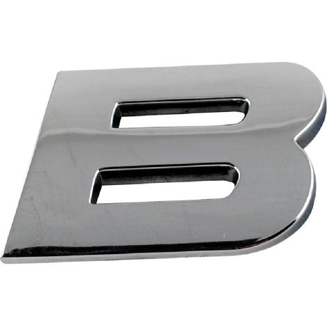Sticker 3D Chrome Lettre B - 23x27mm