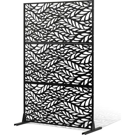 VEVOR Pannelli per Privacy in Metallo 120x50,8x183 cm Schermi Pannelli per Privacy allAperto, Fendivista Divisorio per Esterno Indipendente con Supporto, Recinzione Decorativa 3 Schermi da Giardino (1/5)