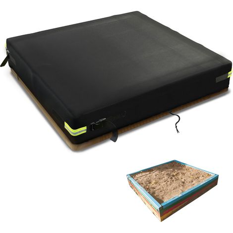 Housse de bac à sable en tissu Oxford 600D - Revêtement en PVC imperméable et résistant à la pluie - Anti-UV - Avec cordon de serrage - Noir - 200 x 200 x 200 cm (1/5)