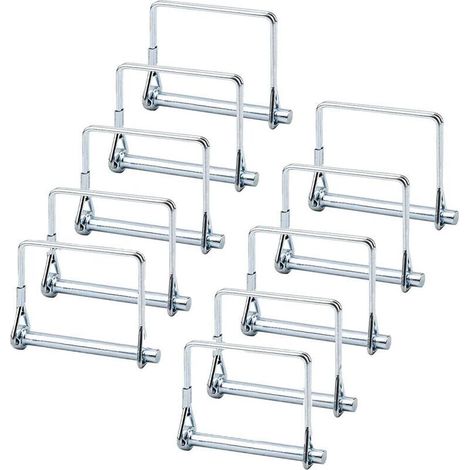 Goupille Verrouillage Carrée, 10 Pièces Goupille Verrouillage L'arbre, Goupille Verrouillage 1/4", Goupille D'attelage, pour Remorquage de Remorque de Jardin Pelouse de Ferme (Argent) (1/4)