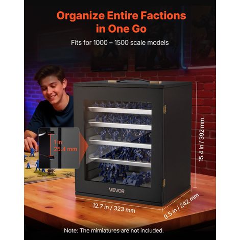 Mallette de Rangement pour Figurines Magnétiques Warhammer 40k, Format 1000-1500 Points, Mallette de Transport en Bois pour Collect… (1/5)