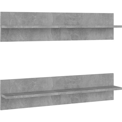 Maison Exclusive - Wandregale 2 Stk. Betongrau 80x11,5x18 cm Holz