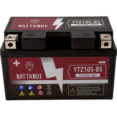 YTZ10S-BS Batterie Moto 12V 8.6Ah AGM – Haute Capacité, Sans Entretien, Anti-Fuite, Prête à l’Emploi pour Moto, ATV (1/5)