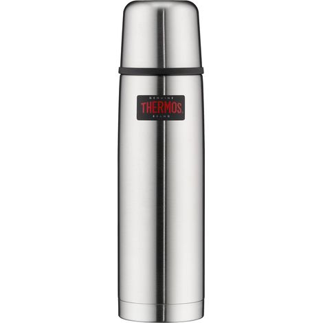 Thermos Bottiglia termicamente isolata leggera e compatta, acciaio inossidabile spazzolato, 0,75 litri