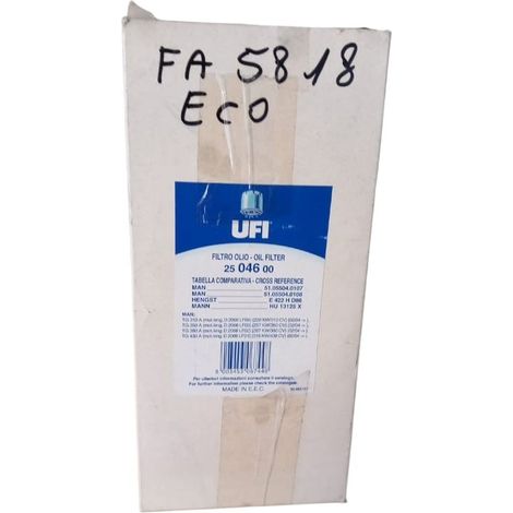 Filtro olio motore marca ufi codice filtro 2504600