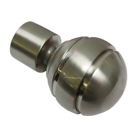 Gardinia Endknopf Elypse zu Stilprogramm Chicago, Ø 20 mm, edelstahl-optik, 2-er Pack