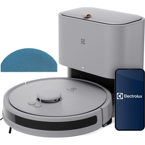 Aspirateur Robot avec Navigation Lidar, Aspiration Puissante 4000Pa et Lavage 2-en-1, Vidage Automatique de la Poussière, 140 Min d'Autonomie, Détection des Obstacles, ER71UW2UG, Gris (1/5)