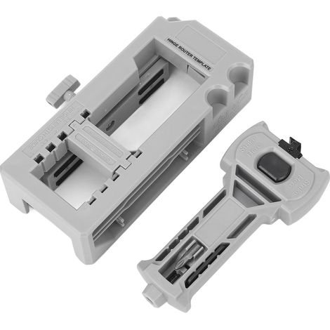 Kit de pose pour charnière et loquet de porte gris, gabarit réglable en plastique précis pour charnière et kit d'installation de loquet (1/5)