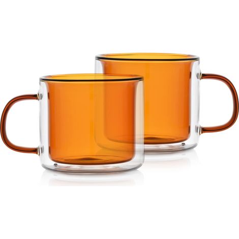 Vasos térmicos ámbar 2x250 ml de doble pared Farg Duka (1/5)