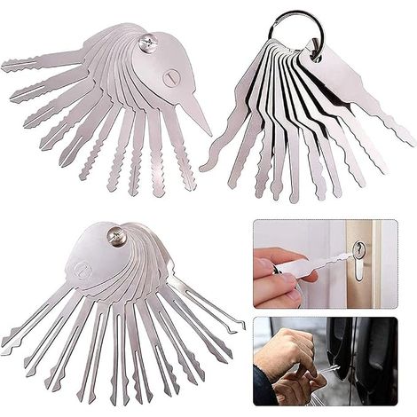 Lot de 30 outils de réparation pour la maison Multifonction Pliage Taille de poche Outil de crochetage (1/4)