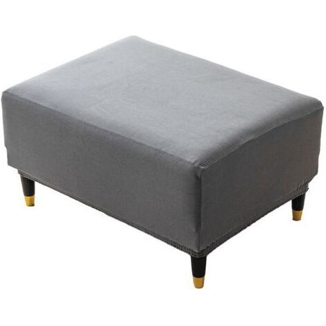 PA Housse de tabouret rectangulaire avec rangement, housse de repose-pieds, housse de protection pour meubles de salon 9045cm (gris clair) (1/4)