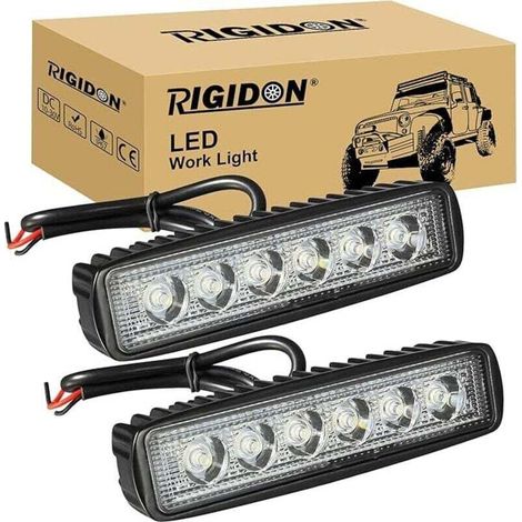 2 pezzi Mini barra luminosa a LED da 15 cm, luce da lavoro a LED da 6 pollici 18W 12V 24V, luci da lavoro per fuoristrada auto camion SUV 4x4 trattore, faretto fendinebbia 6000k