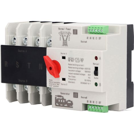 Commutateur de transfert automatique double alimentation 4P AC400V 80A avec temporisateur de commutation 50/60 Hz (1/5)