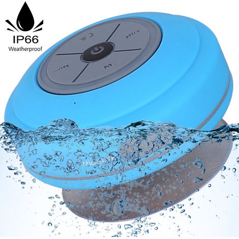Enceinte Bluetooth Étanche - Haut-Parleur Douche LED - Radio FM - Lecteur Carte TF - Mains Libres - Ventouse Renforcée - 6 H Autonomie - 1 Pièce (1/5)