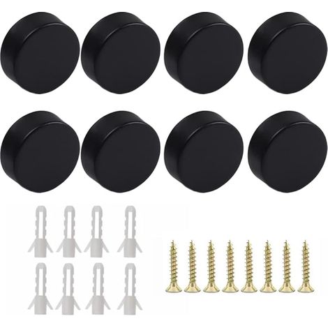 8 pièces de clips de miroir en alliage de zinc pour support mural en verre - Ensemble de clips de support en verre pour miroir de salle de bain avec chevilles et vis - Support de fixation pour étagère (1/5)