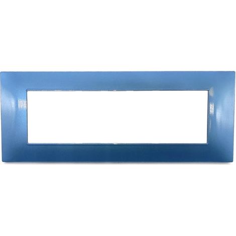 Placche compatibili vimar plana 2 3 4 7 posti T22 - 7 posti- azzurro metalizzato