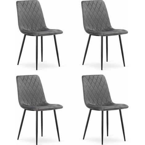 Sedia TORINO - velluto grigio scuro x 4 (1/5)