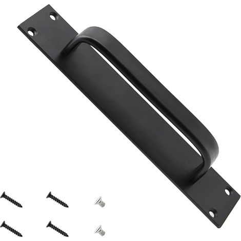 Rectangle Poignée Porte Coulissante 4 x 20 cm, Poignee de Baie Vitree Coulissante Noir, Poignée de Porte en Aluminium Spatial, Contient 6 Vis pour Portes, Armoires, Entrepôts