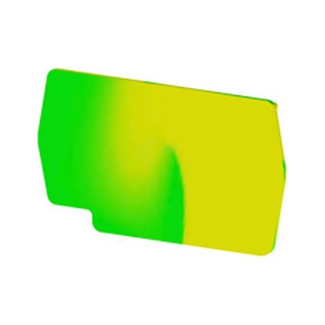 Plaque d'extrémité vert/jaune pour borne à ressort 2,5mm² type PushFit - IMO