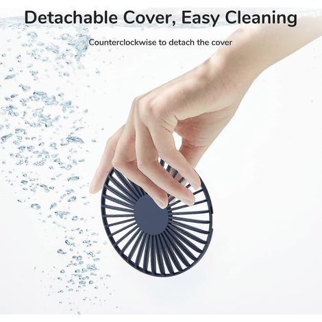 Mini ventilateur portable, batterie rechargeable USB 4000 mAh, petit ventilateur personnel à piles avec 3 vitesses, idéal pour les voyages, le bureau ou le maquillage - Bleu