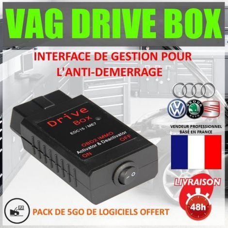 Interface Vag Drive Box - Désactivation Anti-Démarrage - Pour Voitures Audi Seat Skoda Volkswagen - Noir - 1 Pièce