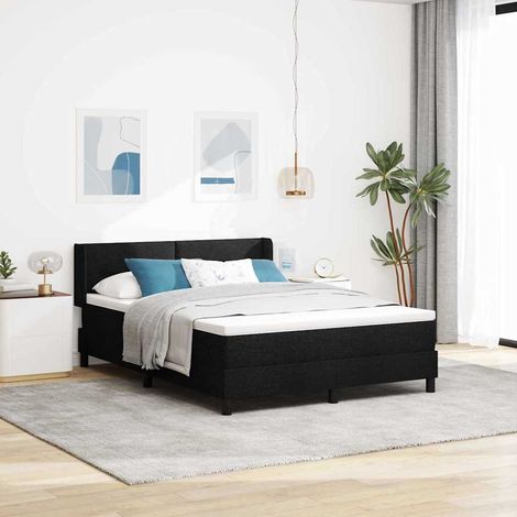 vidaXL Lit à ressorts avec tête de lit Noir 200 x 160 cm tissu (1/5)