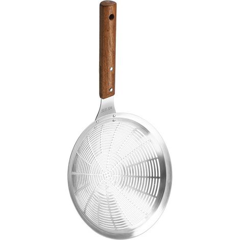 Écumoire en acier inoxydable avec manche bois pour cuisine et (1/5)